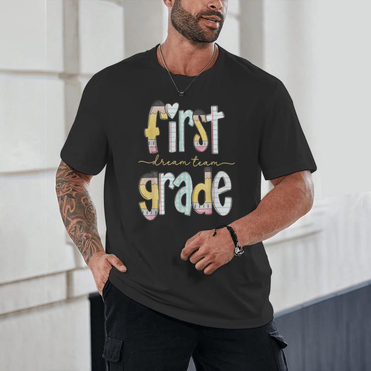 First Grade Dream Team Pencil Back To School Boys Girls Unisex T-Shirt