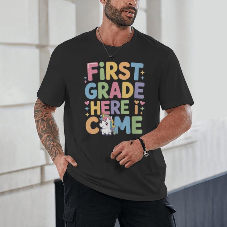 First Grade Here I Come Unicorn Back To School Unisex T-Shirt First Grade Here I Come Unicorn Back To School Unisex T-Shirt