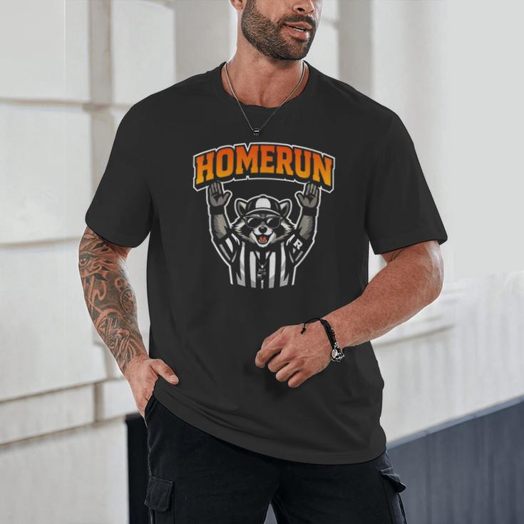 Football Referee Touchdown Baseball Homerun Raccoon Unisex T-Shirt