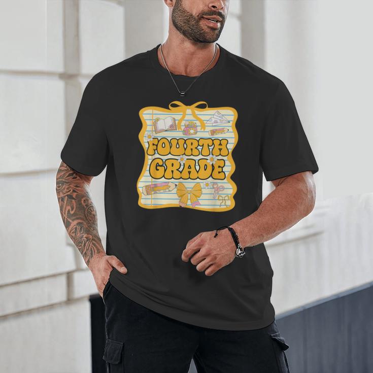 Fourth Grade Back To School Kids Girls Bow 4th Grade Groovy Unisex T-Shirt Fourth Grade Back To School Kids Girls Bow 4th Grade Groovy Unisex T-Shirt
