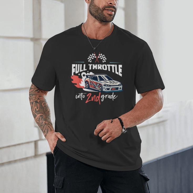 Full Throttle Into Second 2nd Grade Race Car Back To School Unisex T-Shirt Full Throttle Into Second 2nd Grade Race Car Back To School Unisex T-Shirt