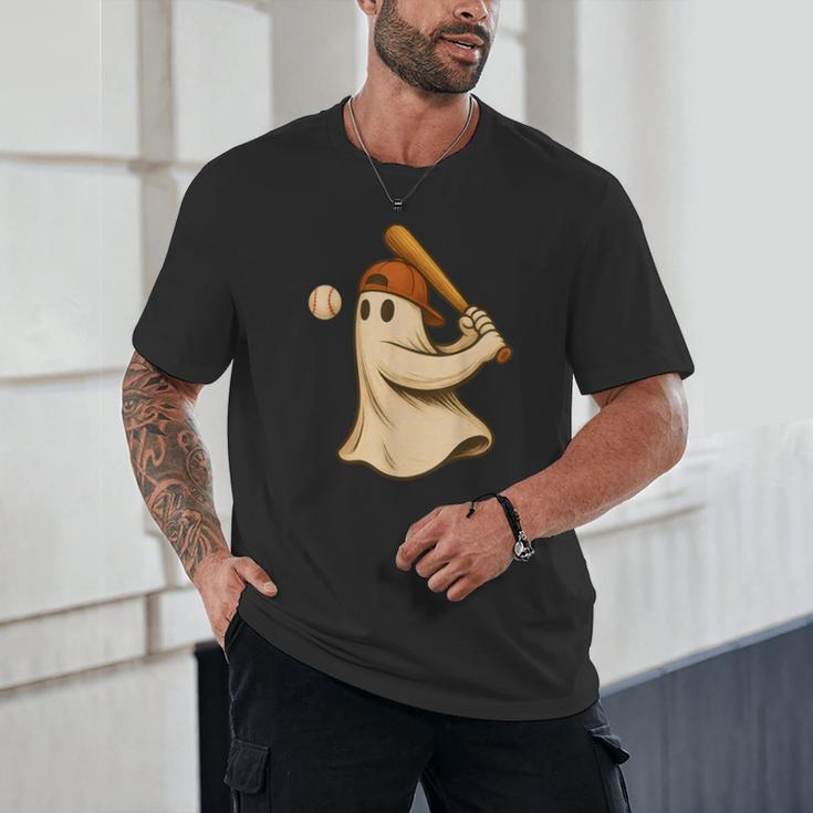 Ghost Baseball Halloween Costume Men Boys Kids Unisex T-Shirt
