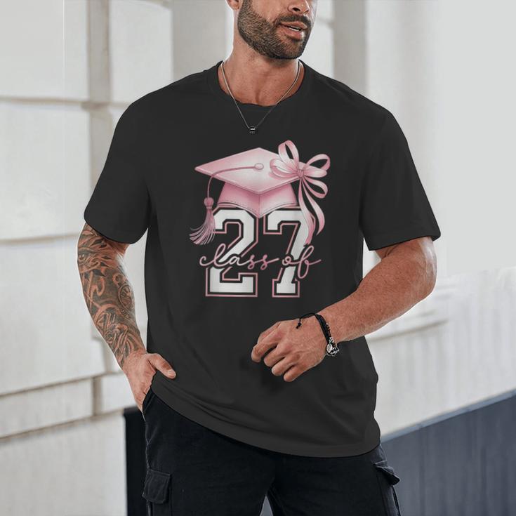 Girls Class Of 2027 Back To School Senior 2027 Coquette Bow Unisex T-Shirt Girls Class Of 2027 Back To School Senior 2027 Coquette Bow Unisex T-Shirt
