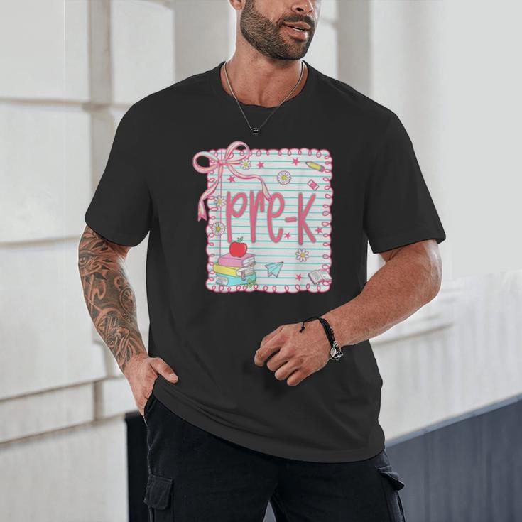 Girls Pre-K Coquette Bow Pink Preppy Back To School Unisex T-Shirt Girls Pre-K Coquette Bow Pink Preppy Back To School Unisex T-Shirt