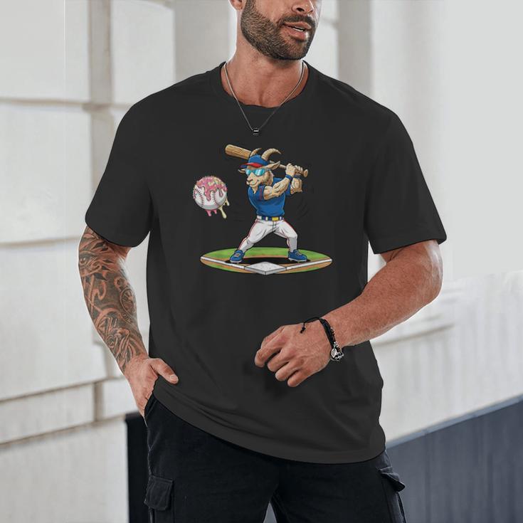 Goat Baseball Player With Bat And Ball Drip Animal Sports Unisex T-Shirt Goat Baseball Player With Bat And Ball Drip Animal Sports Unisex T-Shirt