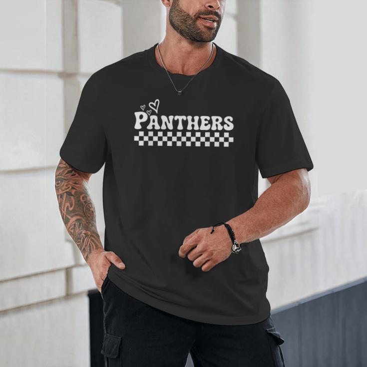 Groovy Panthers High School Spirit Fan Team Back To School Unisex T-Shirt Groovy Panthers High School Spirit Fan Team Back To School Unisex T-Shirt