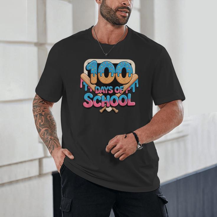 Happy 100 Days Of School Baseball Drip For Kids Teachers Unisex T-Shirt Happy 100 Days Of School Baseball Drip For Kids Teachers Unisex T-Shirt