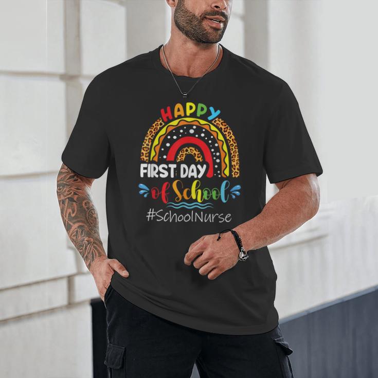 Happy First Day Of School Nurse Rainbow Back To School Unisex T-Shirt Happy First Day Of School Nurse Rainbow Back To School Unisex T-Shirt