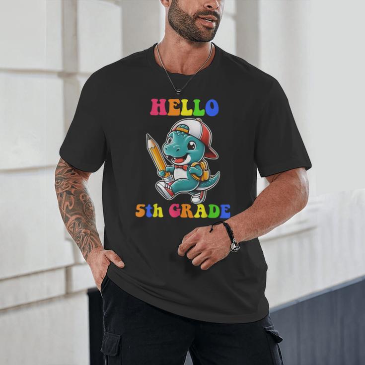 Hello 5th Grade Cute Dinosaur Back To School Boys Kids Girls Unisex T-Shirt Hello 5th Grade Cute Dinosaur Back To School Boys Kids Girls Unisex T-Shirt