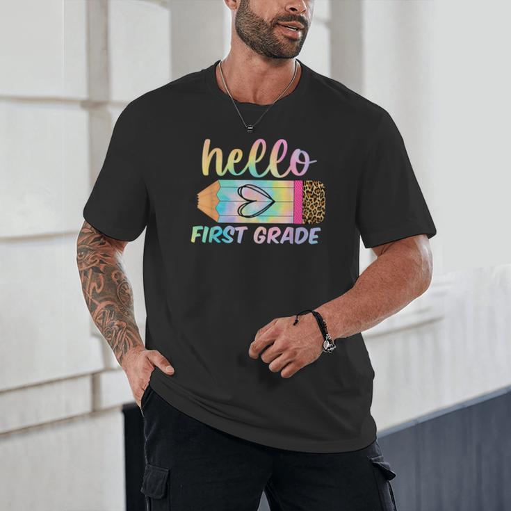 Hello First Grade Back To School Pencil Tie Dye 1st Grade Unisex T-Shirt Hello First Grade Back To School Pencil Tie Dye 1st Grade Unisex T-Shirt