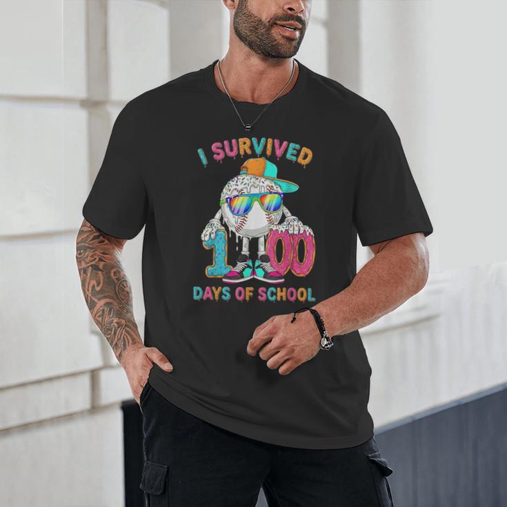 HUGvyn I Survived 100 Days Of School Baseball 6 7 Ice Cream Unisex T-Shirt HUGvyn I Survived 100 Days Of School Baseball 6 7 Ice Cream Unisex T-Shirt