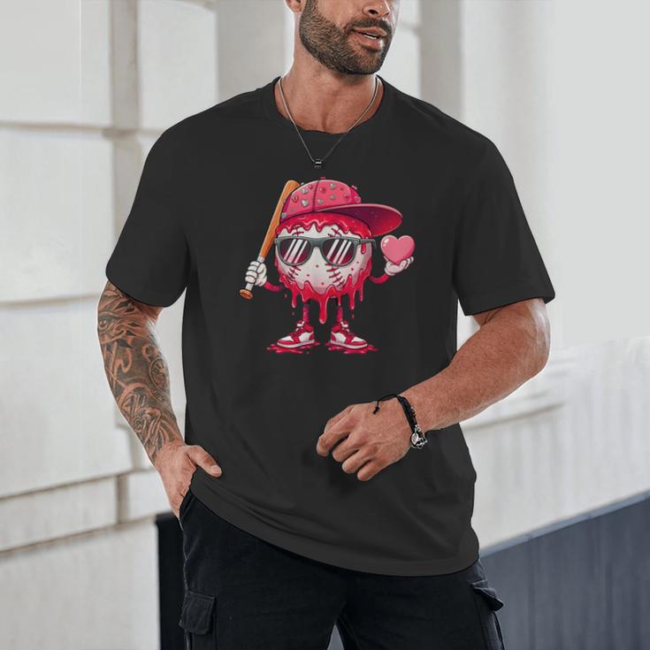 Ice Cream Drip Baseball Valentine's Day Spots Baseball Drip Unisex T-Shirt Ice Cream Drip Baseball Valentine's Day Spots Baseball Drip Unisex T-Shirt