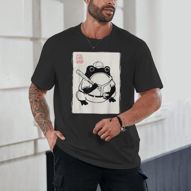 Japanese Grumpy Frog Baseball Player Baseball Unisex T-Shirt Japanese Grumpy Frog Baseball Player Baseball Unisex T-Shirt