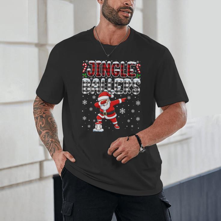 Jingle Ballers Plaid Santa Dabbing Baseball Christmas Unisex T-Shirt Jingle Ballers Plaid Santa Dabbing Baseball Christmas Unisex T-Shirt