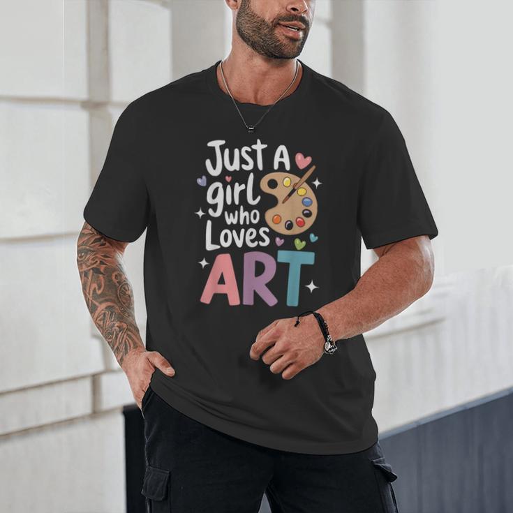 Just a Girl Who Loves Art Cute Back To School Kids Girls Unisex T-Shirt Just a Girl Who Loves Art Cute Back To School Kids Girls Unisex T-Shirt