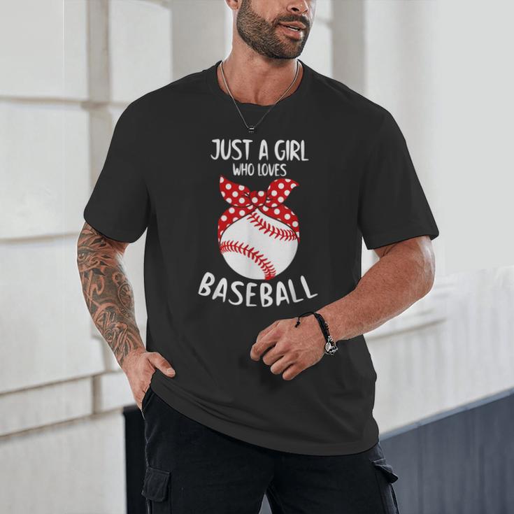 Just A Girl Who Loves Baseball Cute Retro Baseball Lover Unisex T-Shirt