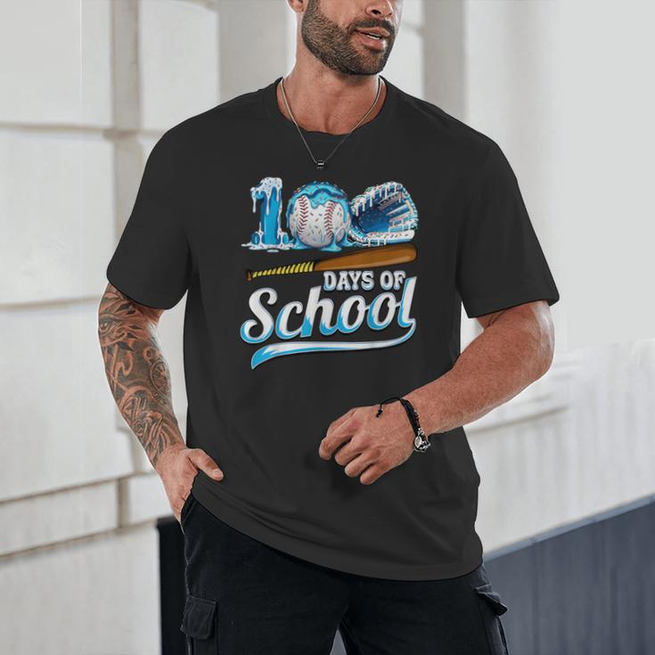 Kid 100 Days Of School Drip Baseball Ice Cream 100th Day Boy Unisex T-Shirt