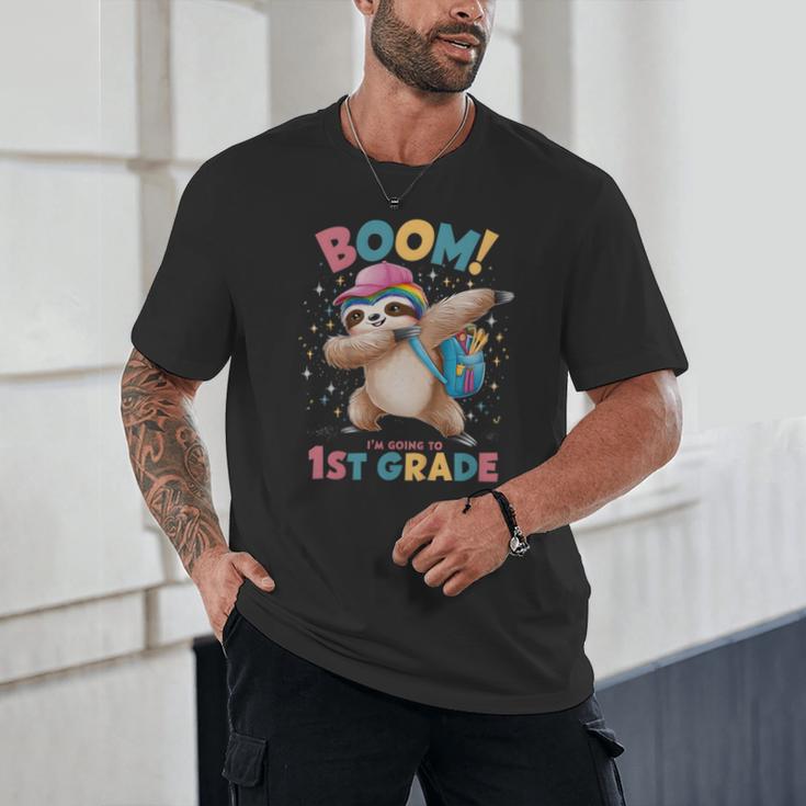 Kids Boom I'm Going To 1st Grade Dabbing Sloth For Back To School Unisex T-Shirt