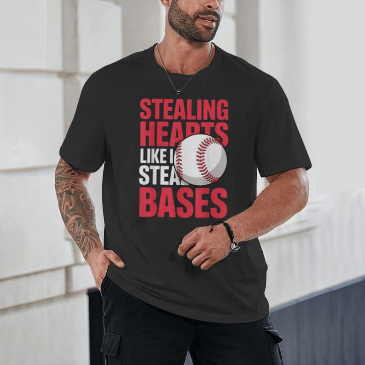 Kids Stealing Hearts Like I Steal Bases Cute Baseball Boys Unisex T-Shirt Kids Stealing Hearts Like I Steal Bases Cute Baseball Boys Unisex T-Shirt