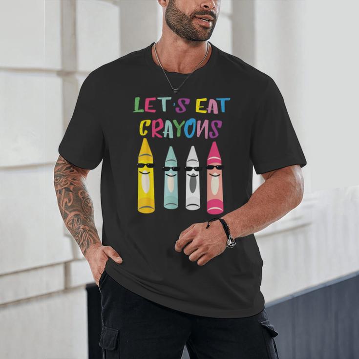 Kindergarten Back To School Crayons Let's Eat Crayon Unisex T-Shirt