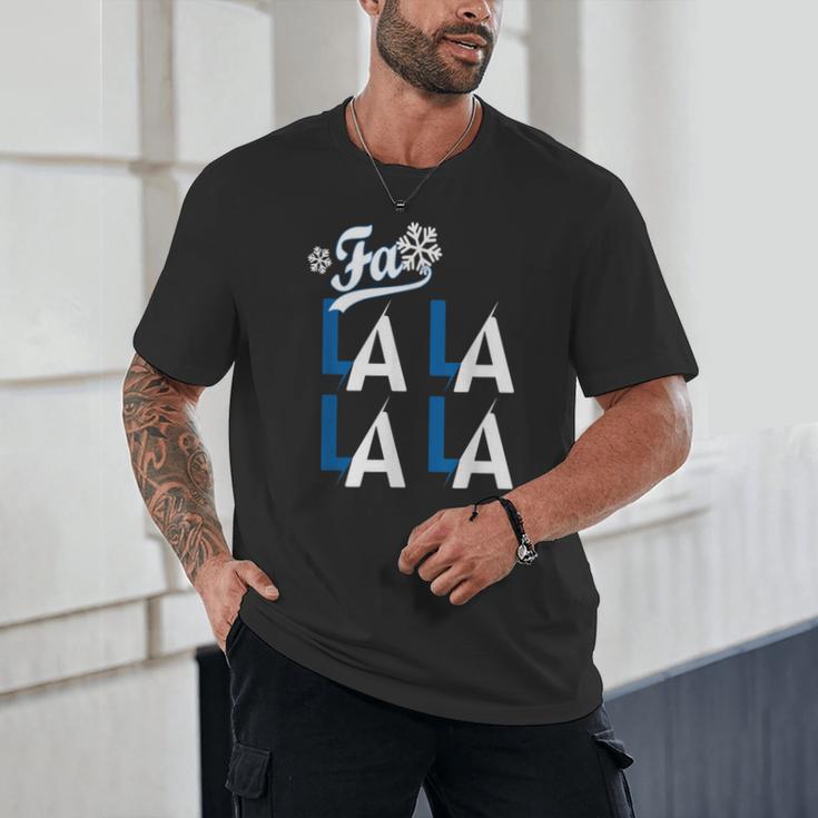 LA Baseball Fan Christmas FA La La Holiday Blue Theme Unisex T-Shirt