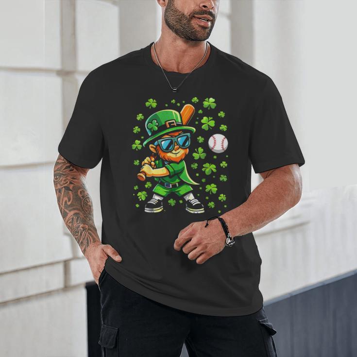 Leprechaun Playing Baseball Happy St Patricks Day Men Boys Unisex T-Shirt Leprechaun Playing Baseball Happy St Patricks Day Men Boys Unisex T-Shirt