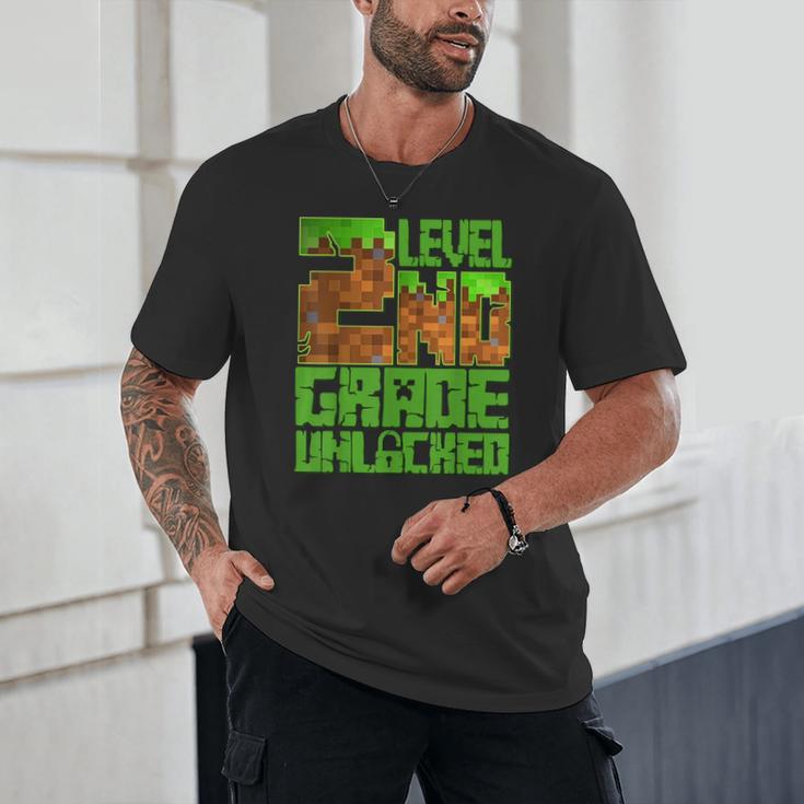 Level 2nd Grade Unlocked Game Pixel Kids Boy Back To School Unisex T-Shirt