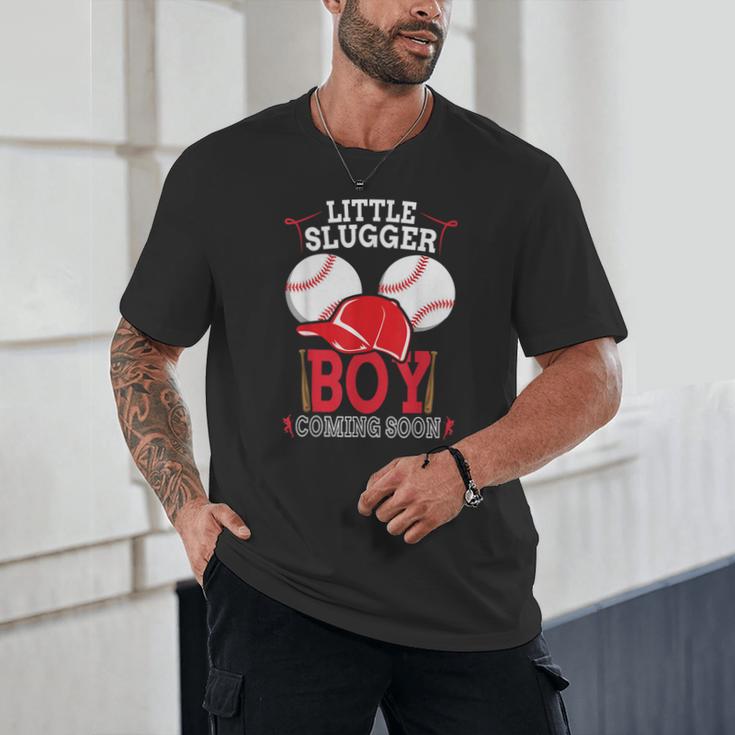 Little Slugger Boy Coming Soon Baby Announcement Baseball Unisex T-Shirt Little Slugger Boy Coming Soon Baby Announcement Baseball Unisex T-Shirt