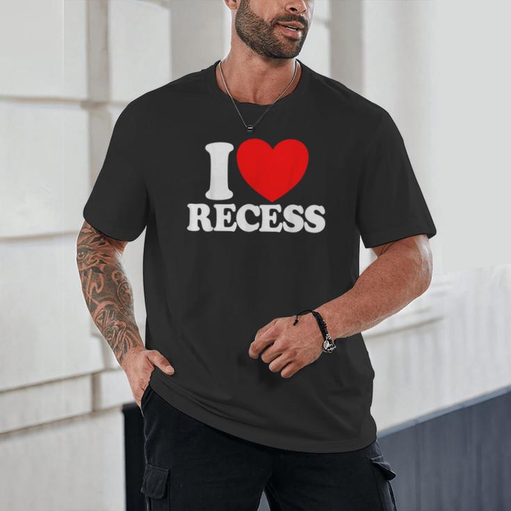 I Love Recess Red Heart Back To School Kids Recess Unisex T-Shirt