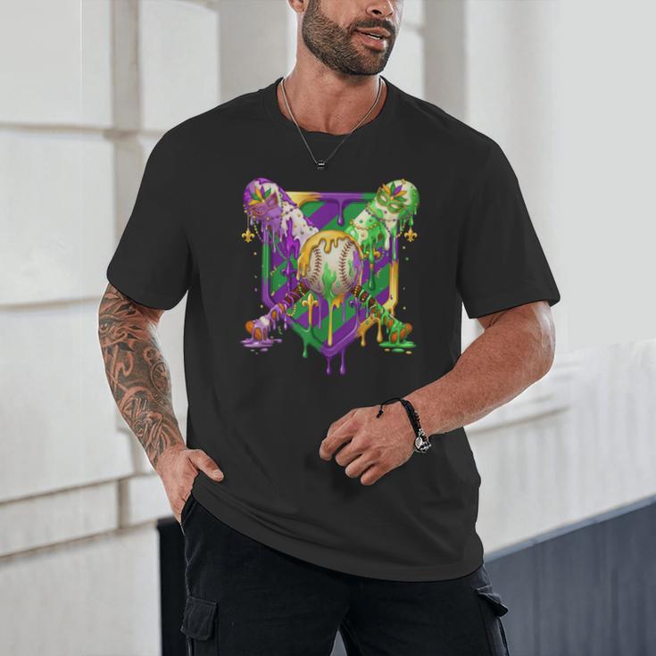 Mardi Gras Ice Cream Drip Baseball Sports For Men Women Kids Unisex T-Shirt