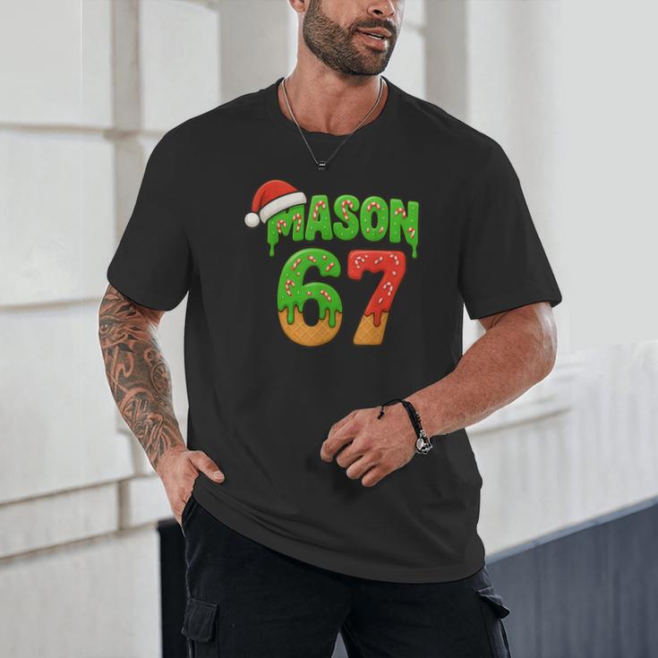 Mason 67 Christmas Ice Cream Drip Meme Six Seven Baseball Unisex T-Shirt