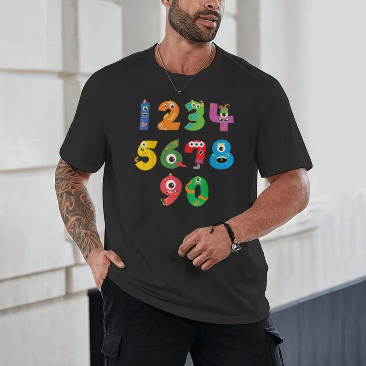 Monster Numbers Learning Cute Numbers 0-9 Back To School Unisex T-Shirt Monster Numbers Learning Cute Numbers 0-9 Back To School Unisex T-Shirt