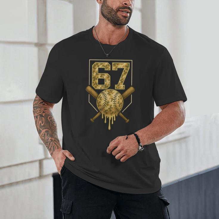 Number 67 Baseball Drip Camo Six Seven Meme Boys Kids Unisex T-Shirt Number 67 Baseball Drip Camo Six Seven Meme Boys Kids Unisex T-Shirt