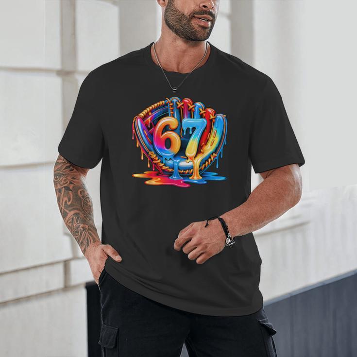 Number 67 Baseball Glove Ice Cream Drip Six Seven Meme Unisex T-Shirt Number 67 Baseball Glove Ice Cream Drip Six Seven Meme Unisex T-Shirt