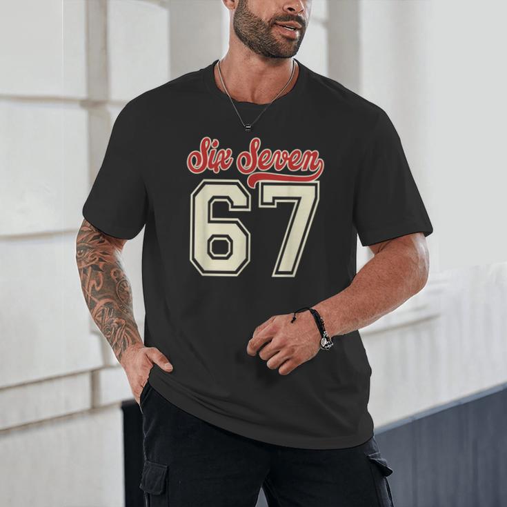 Number 67 Meme Six Seven Baseball Style Kids Boy Teen Unisex T-Shirt Number 67 Meme Six Seven Baseball Style Kids Boy Teen Unisex T-Shirt