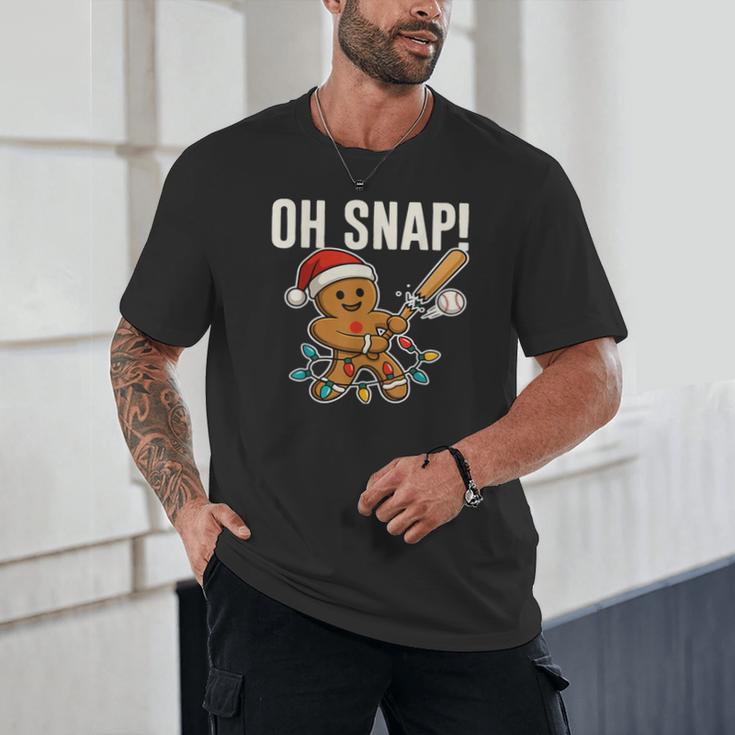 Oh Snap Gingerbreadman Christmas Baseball Humor Unisex T-Shirt