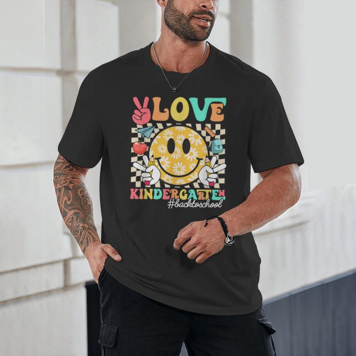 Peace Love Kindergarten Smile Face Back To School Girls Kids Unisex T-Shirt Peace Love Kindergarten Smile Face Back To School Girls Kids Unisex T-Shirt