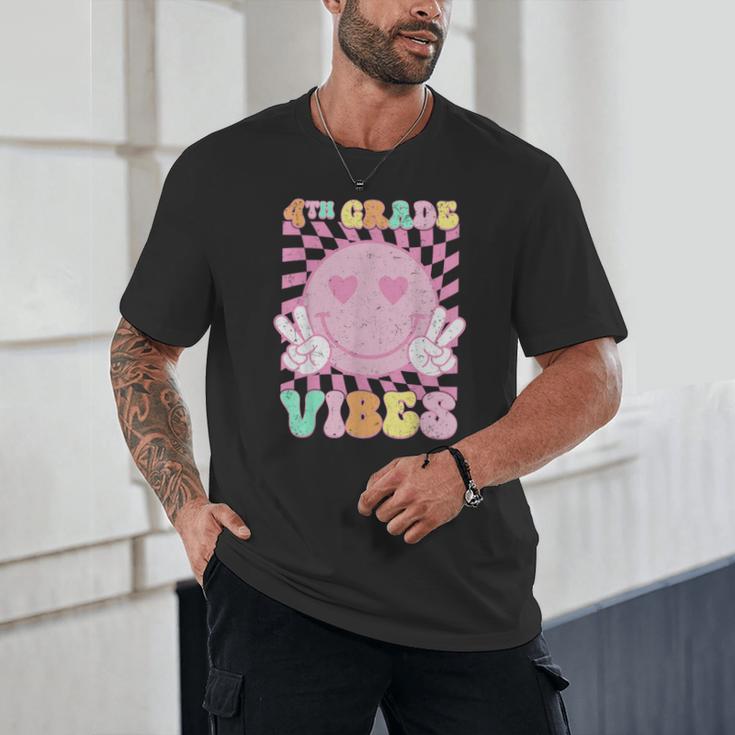Pink 4th Grade Vibes Smile Face Back To School Fourth Grade Unisex T-Shirt Pink 4th Grade Vibes Smile Face Back To School Fourth Grade Unisex T-Shirt