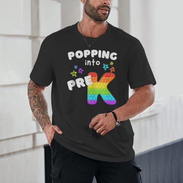 Popping Into Pre K Kid's Back To School Pop It Fidget Toy Unisex T-Shirt Popping Into Pre K Kid's Back To School Pop It Fidget Toy Unisex T-Shirt