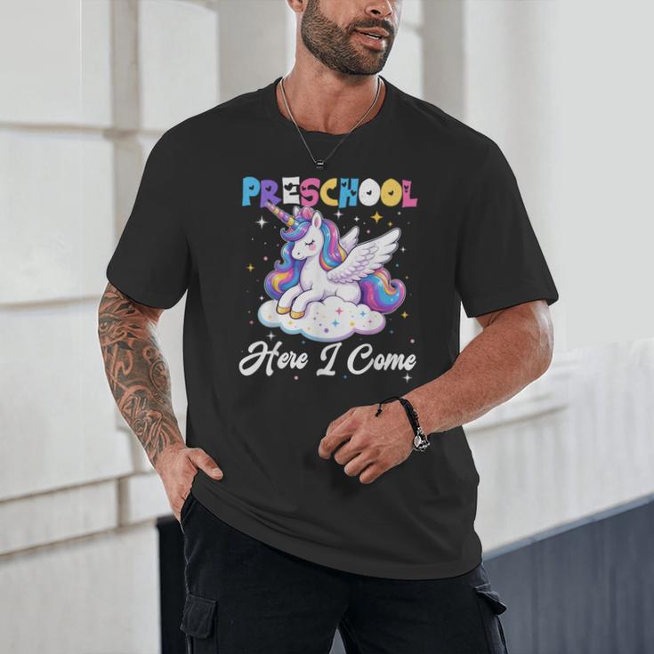 Preschool Here I Come Unicorn Back To School Girl Student Unisex T-Shirt