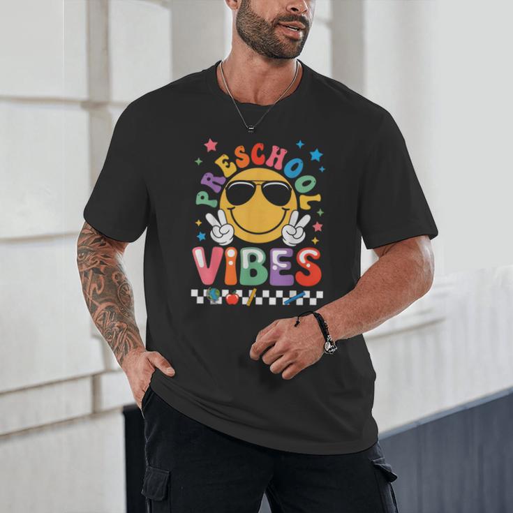 Preschool Vibes Groovy Back To School Girls Kids Unisex T-Shirt Preschool Vibes Groovy Back To School Girls Kids Unisex T-Shirt
