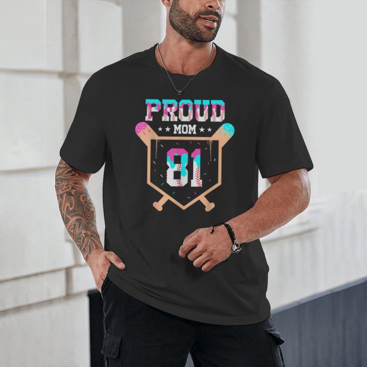 Proud Mom Baseball Player Number 81 Ice Cream Drip Unisex T-Shirt Proud Mom Baseball Player Number 81 Ice Cream Drip Unisex T-Shirt