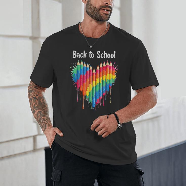 Rainbow Pencil Heart Back To School Creative Unisex T-Shirt Rainbow Pencil Heart Back To School Creative Unisex T-Shirt