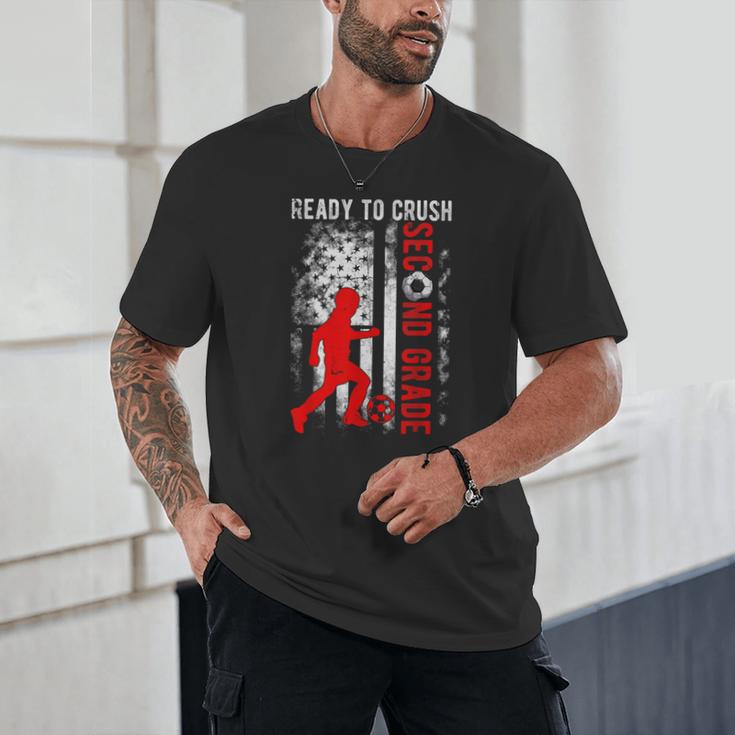 Ready To Crush Second Grade Soccer USA Flag Back To School Unisex T-Shirt Ready To Crush Second Grade Soccer USA Flag Back To School Unisex T-Shirt