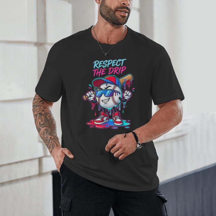 Respect The Drip Baseball Bat Sunglasses Mascot Unisex T-Shirt Respect The Drip Baseball Bat Sunglasses Mascot Unisex T-Shirt
