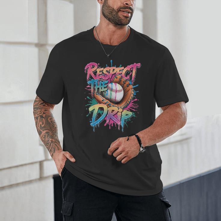 Respect The Drip Baseball Drip Glove Youth Boys Girls Player Unisex T-Shirt