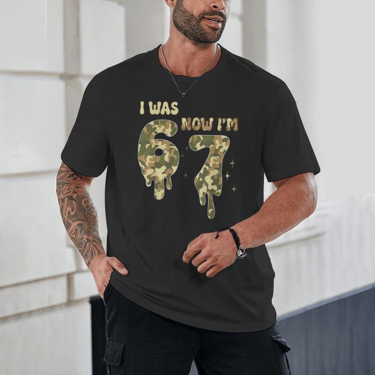 Retro I Was 6 Now I'm 7 Camo 67 Ice Cream Drip Baseball Unisex T-Shirt