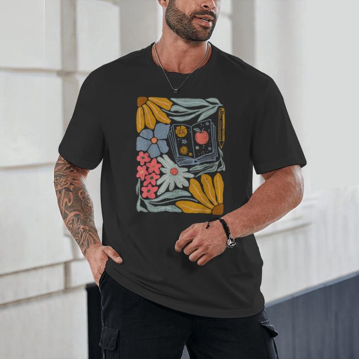 Retro Boho Flower Floral Back To School First Day Of School Unisex T-Shirt Retro Boho Flower Floral Back To School First Day Of School Unisex T-Shirt