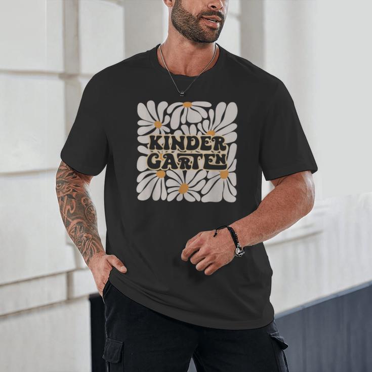 Retro Flower Power Squared Kindergarten Back To School Unisex T-Shirt