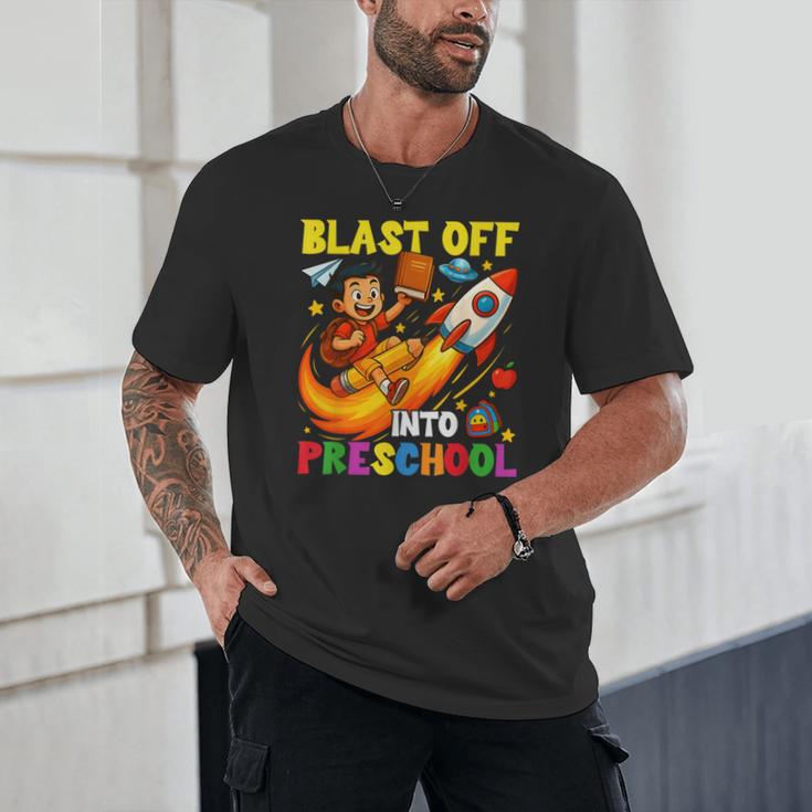 Rocket Blast Off Into Preschool Back To School Unisex T-Shirt